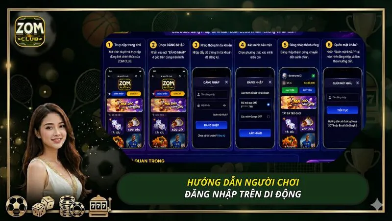 Hướng dẫn người chơi đăng nhập trên di động