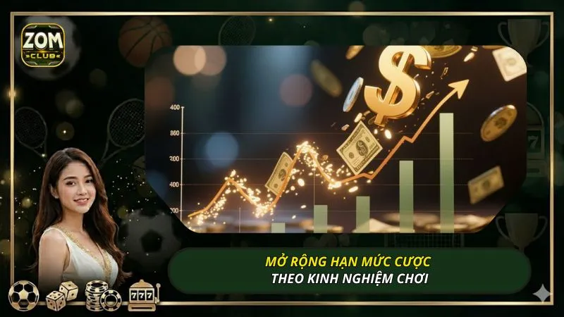 Mở rộng hạn mức cược theo kinh nghiệm chơi