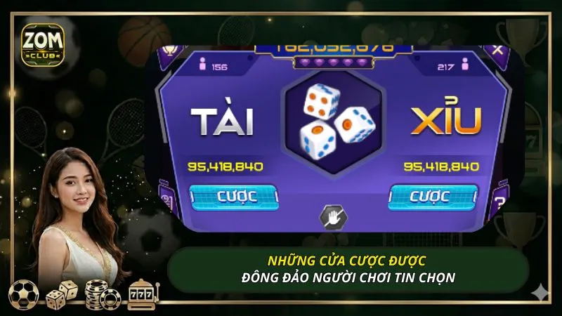 Những cửa cược được đông đảo người chơi tin chọn